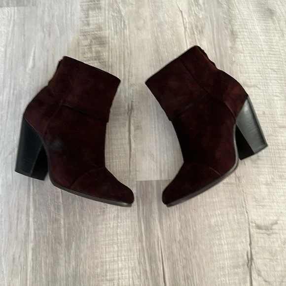 Rag and Bone Classic Newbury Boots Burgundy Suede - Picture 3 of 10